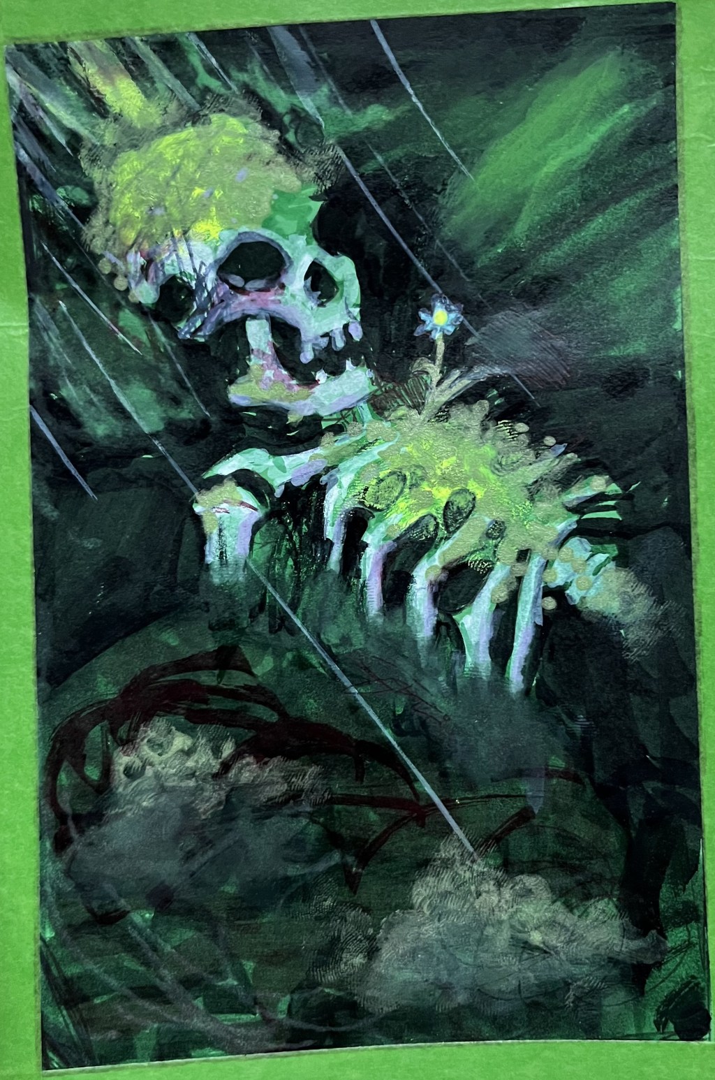 Skeleton in grass