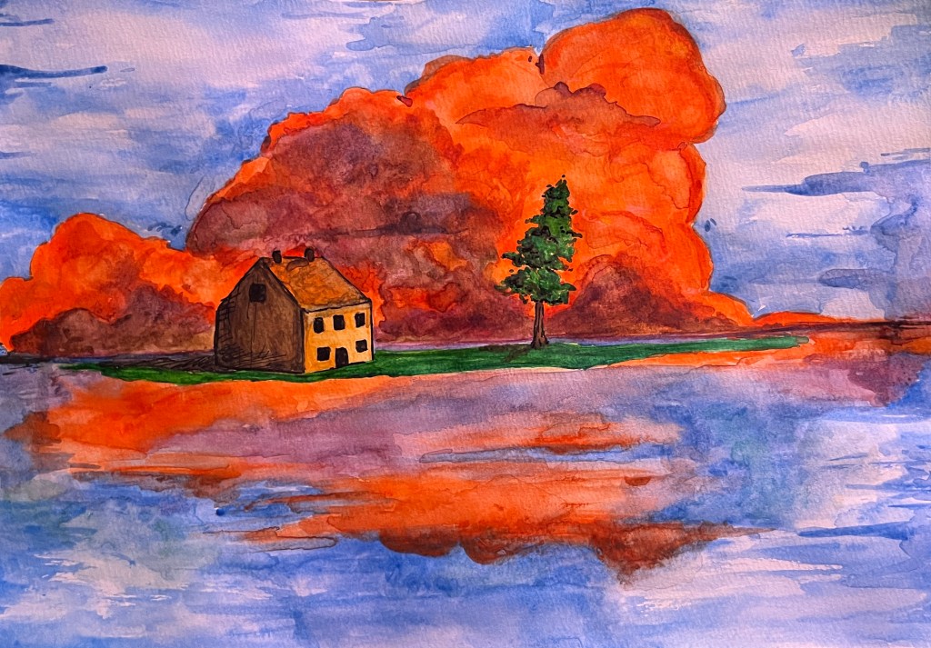 Watercolor sunset