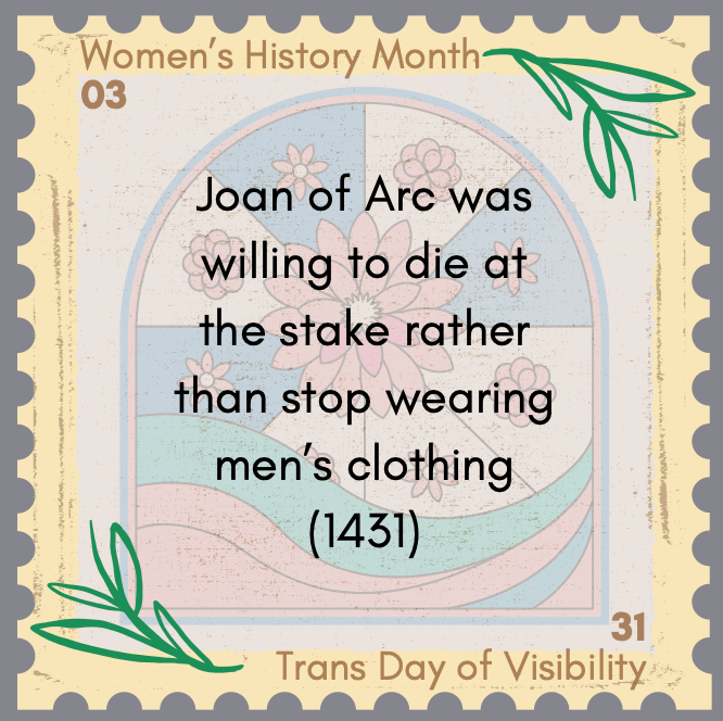 Women’s HIstory Month and Trans Visibility Day&nbsp;Stamps